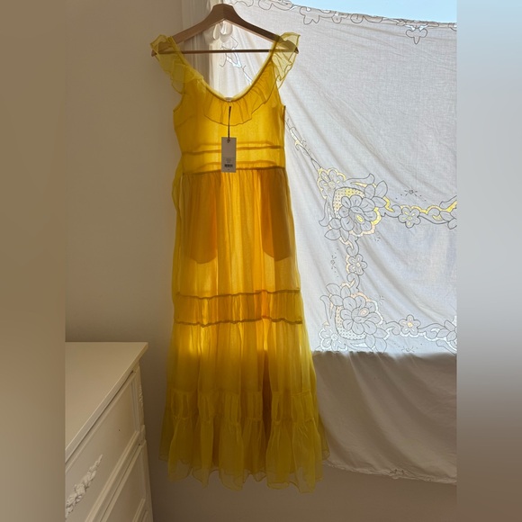 LoveShackFancy Joanne Yellow Maxi Dress - Picture 5 of 10